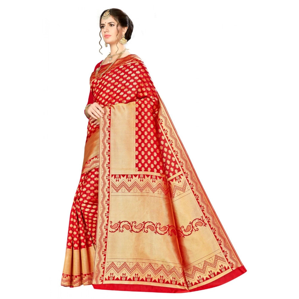Women's Banarasi Silk Saree — Red · 044C