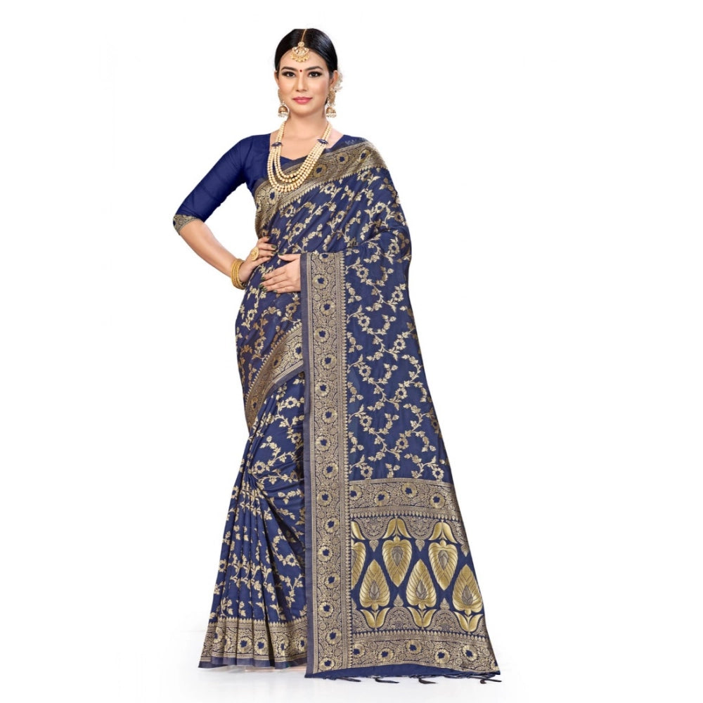 Women's Banarasi Silk Saree — Neavy Blue