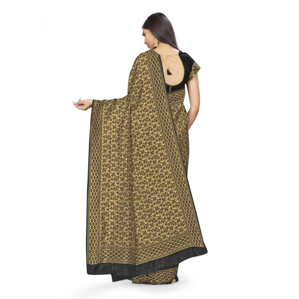 Women's Banarasi Silk Saree — Black · 551B