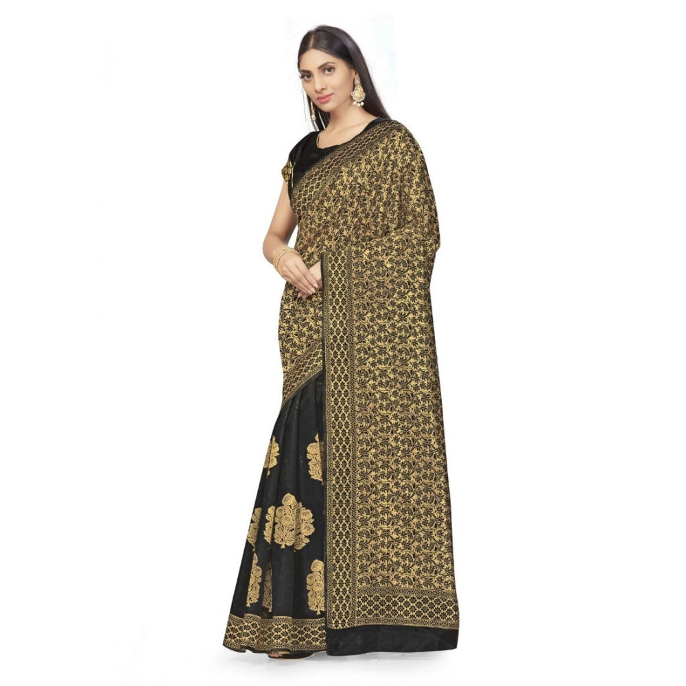 Women's Banarasi Silk Saree — Black · 551B