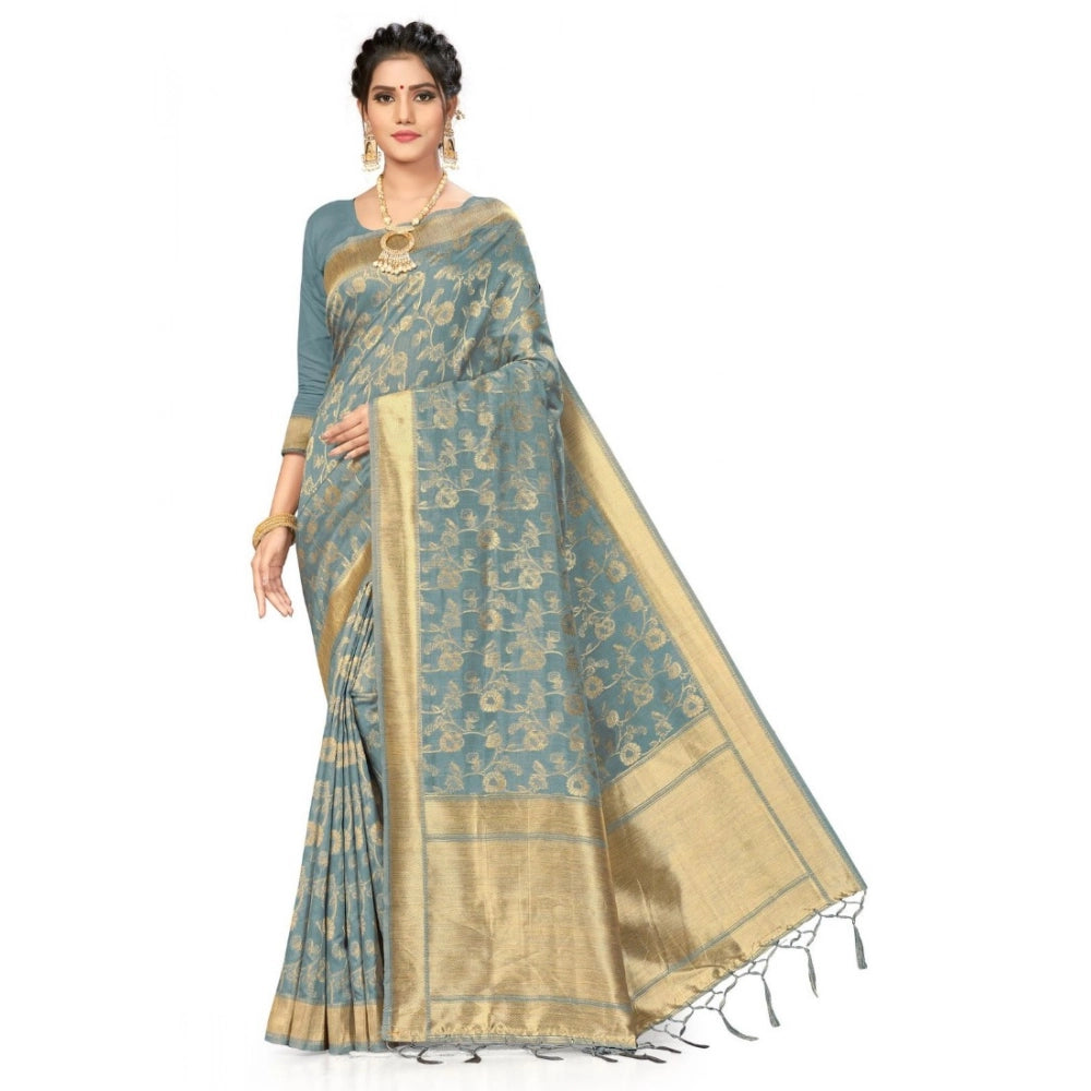 Women's Banarasi Saree — Grey