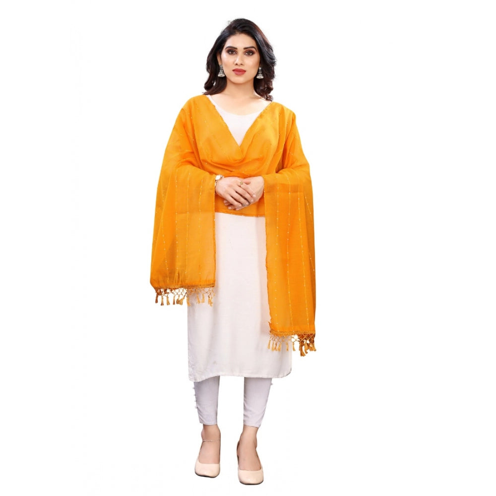 Women's Cotton Silk Strips Printed Dupatta