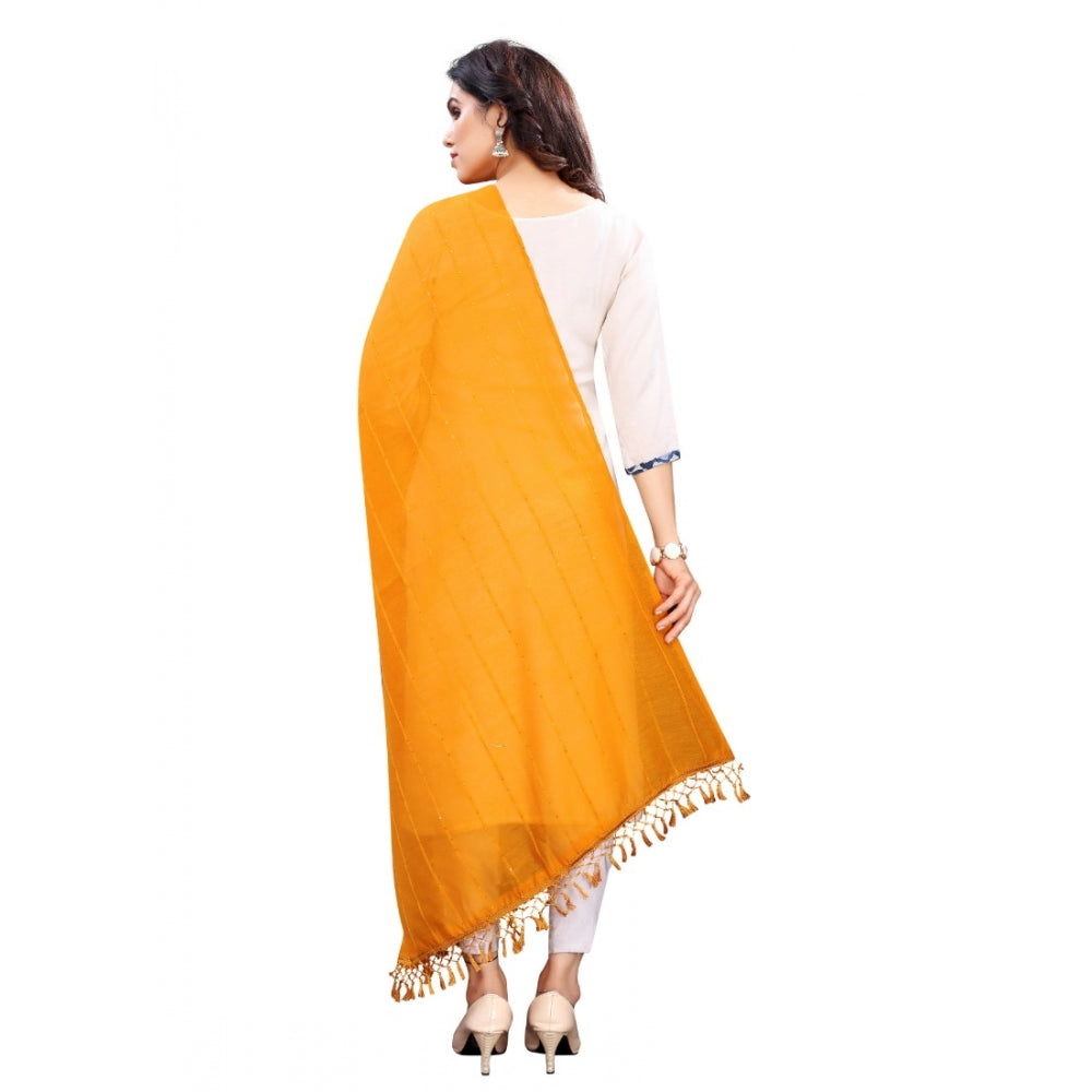 Women's Cotton Silk Strips Printed Dupatta