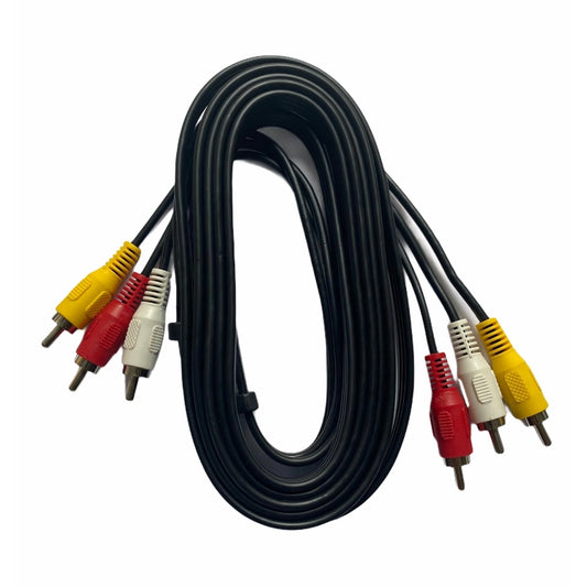 3Rca Male To 3Rca Male Audio Video Cable 3 — Black