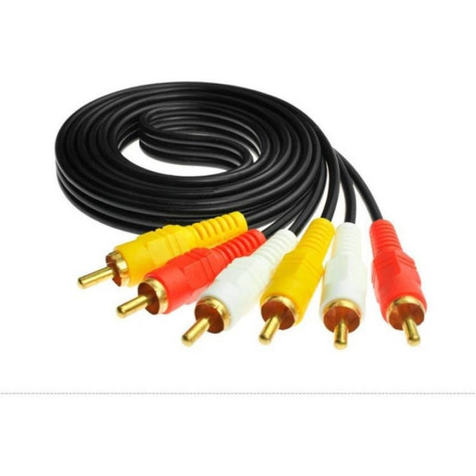 3Rca Male To 3Rca Male Audio Video Cable 1.5 — Black