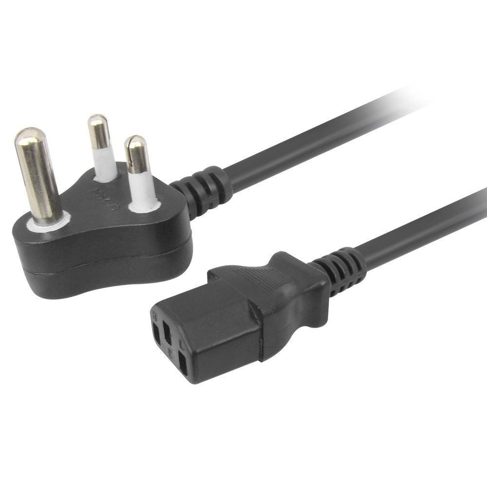 Supreme Quality 1.2 Meter 3Pin Power Cord For Computer — Black
