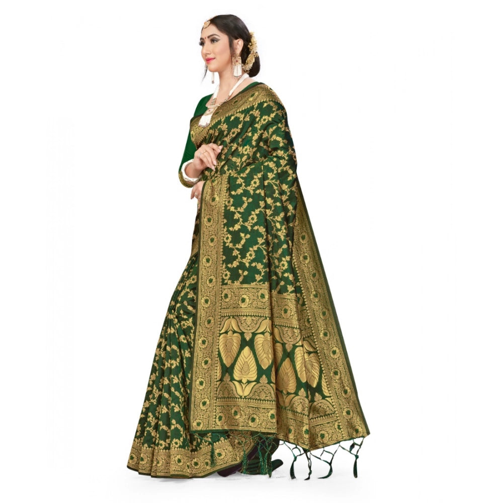 Women's Banarasi Silk Saree — Green · 084G