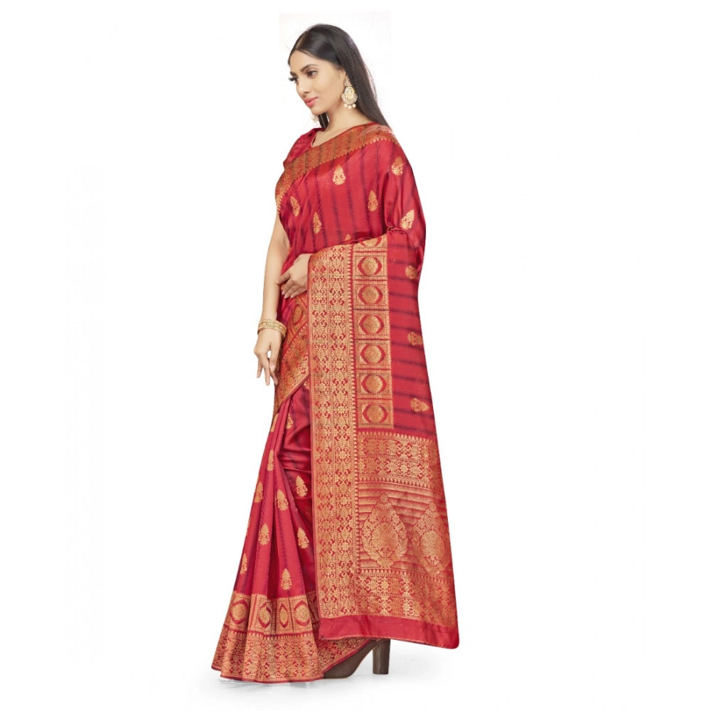 Women's Banarasi Silk Saree — Peach · 550B