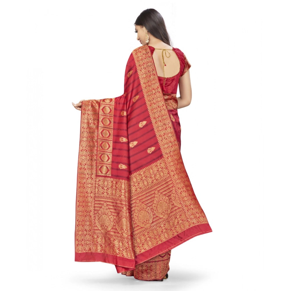 Women's Banarasi Silk Saree — Peach · 550B
