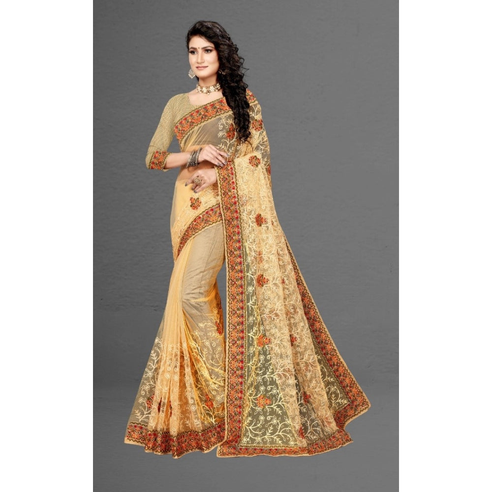 Women's Net Saree — Chiku