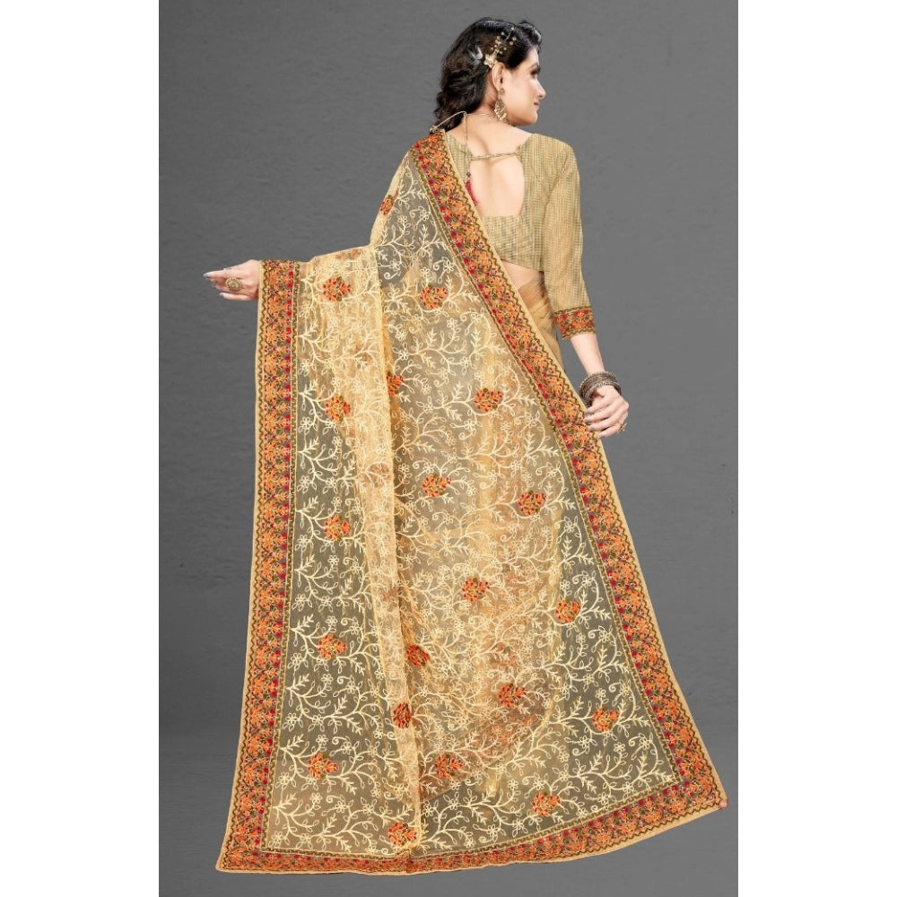 Women's Net Saree — Chiku
