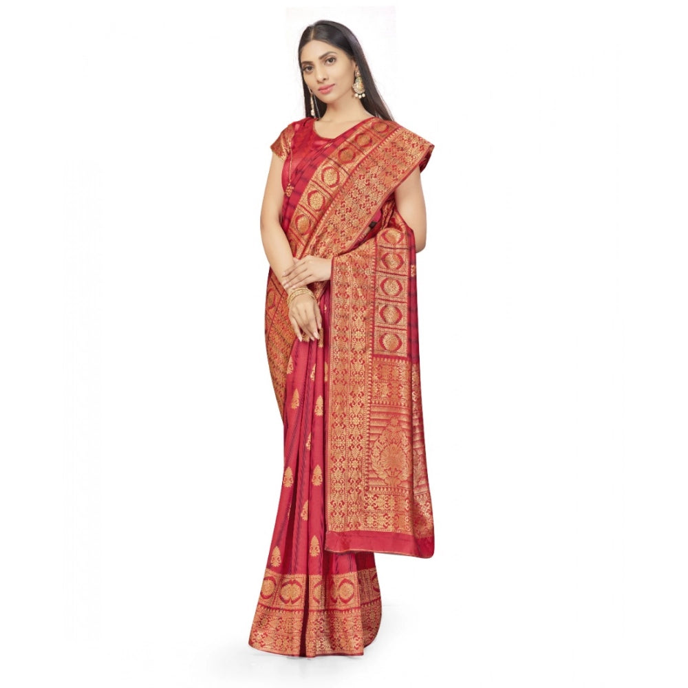Women's Banarasi Silk Saree — Peach · 550B