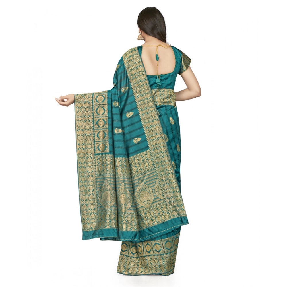 Women's Banarasi Silk Saree — Peach · 550A