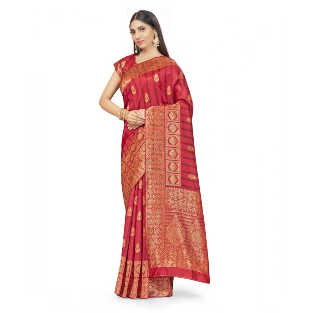Women's Banarasi Silk Saree — Peach · 550B
