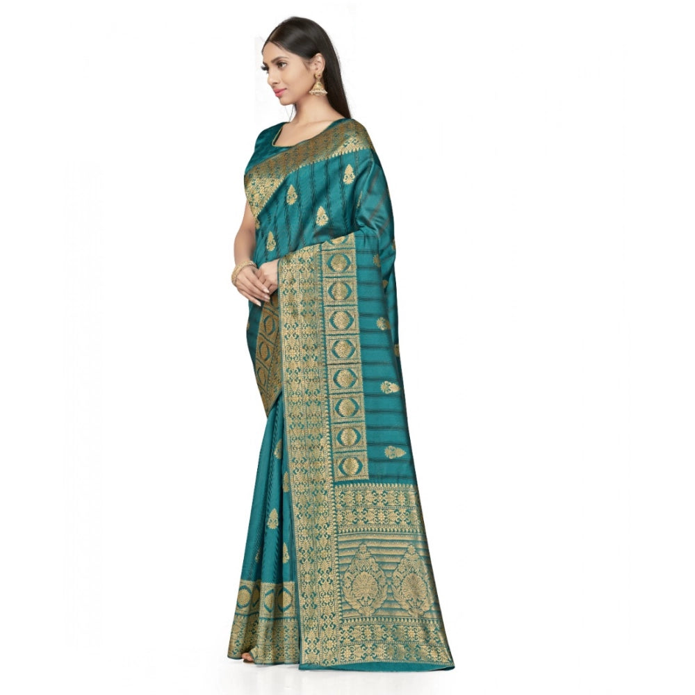 Women's Banarasi Silk Saree — Peach · 550A