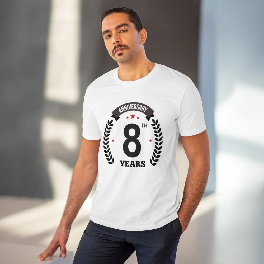 Men's PC Cotton 8th Anniversary Printed T-Shirt
