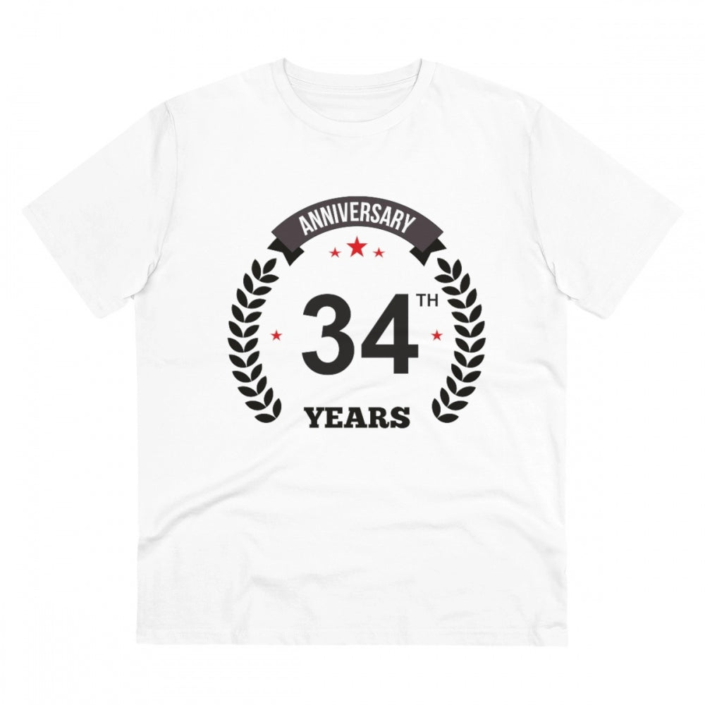 Men's PC Cotton 34th Anniversary Printed T-Shirt