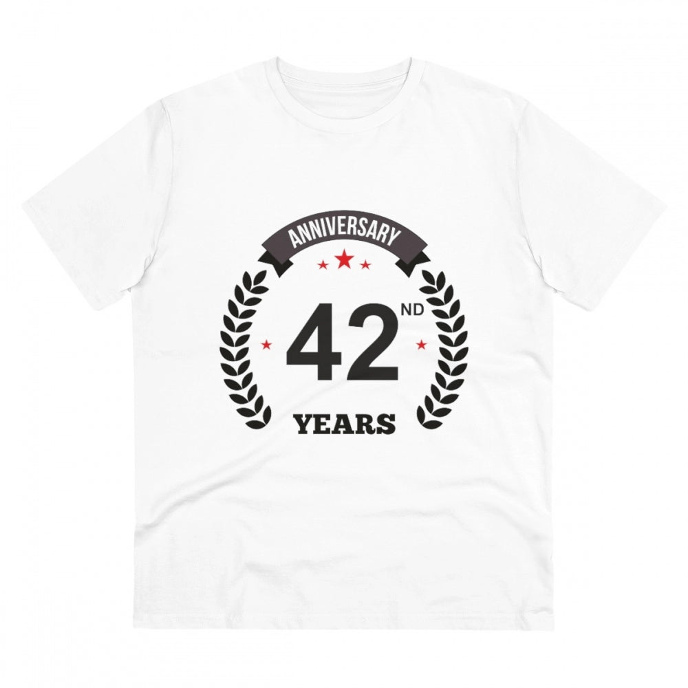 Men's PC Cotton 42nd Anniversary Printed T-Shirt