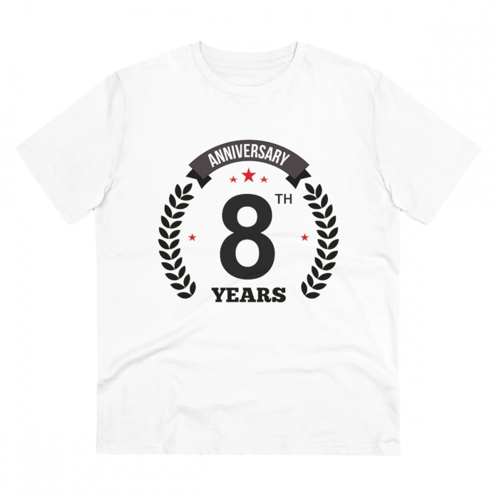 Men's PC Cotton 8th Anniversary Printed T-Shirt
