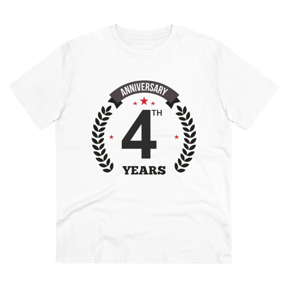 Men's PC Cotton 4th Anniversary Printed T-Shirt