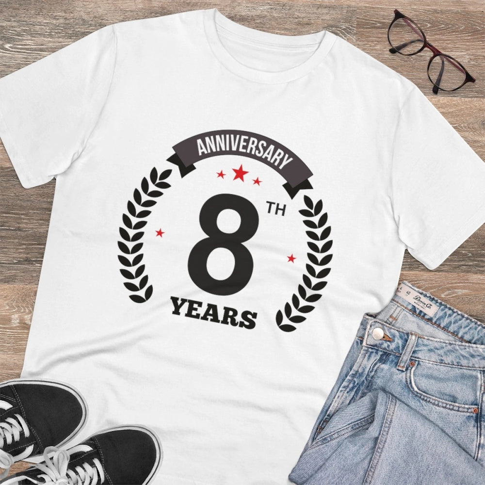 Men's PC Cotton 8th Anniversary Printed T-Shirt