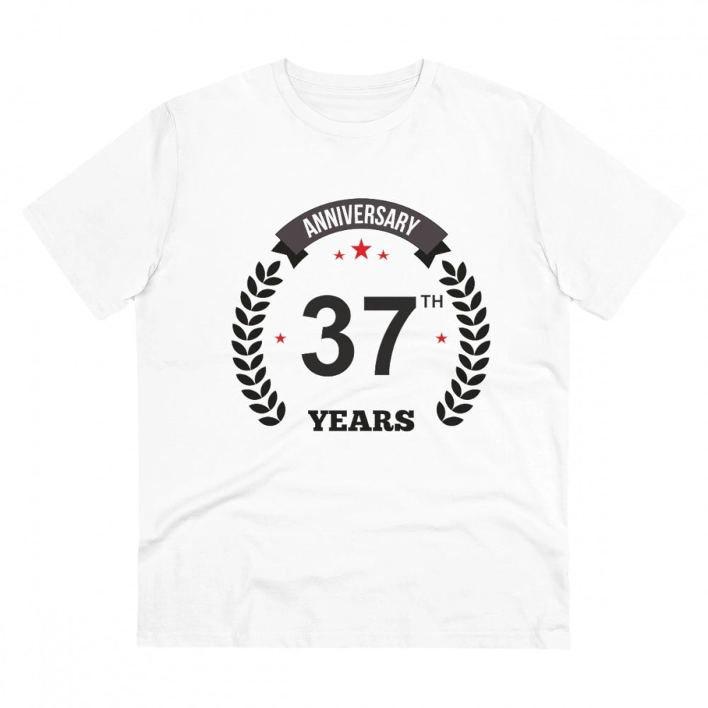 Men's PC Cotton 37th Anniversary Printed T-Shirt