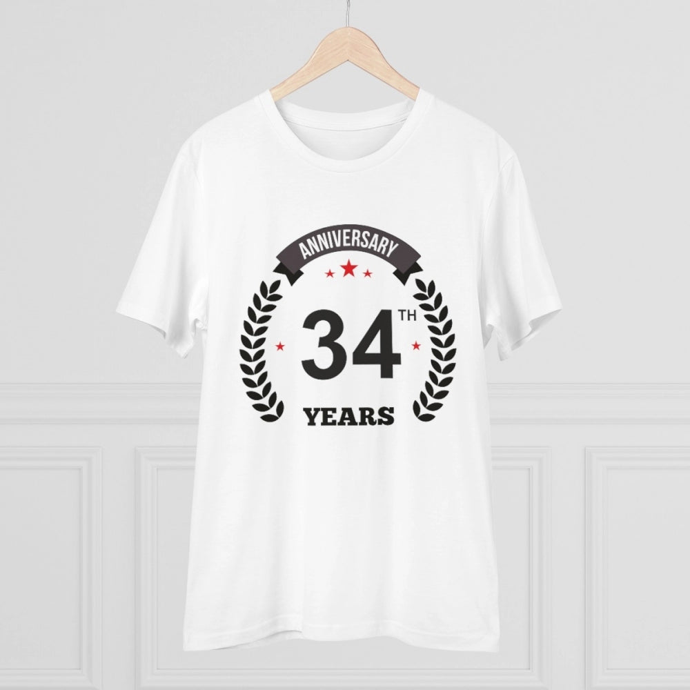 Men's PC Cotton 34th Anniversary Printed T-Shirt