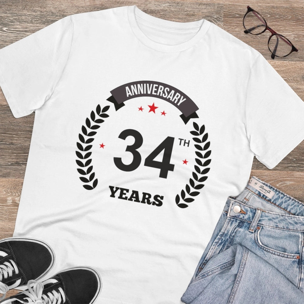 Men's PC Cotton 34th Anniversary Printed T-Shirt