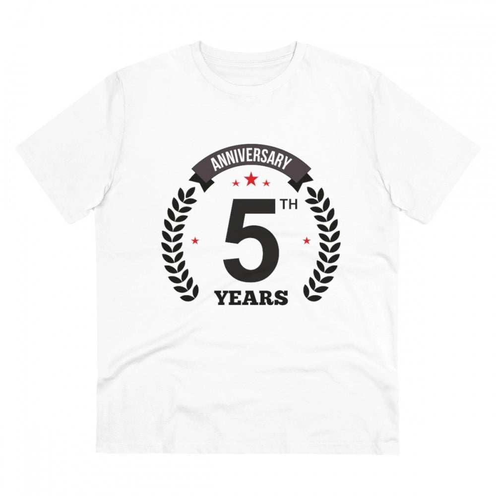 Men's PC Cotton 5th Anniversary Printed T-Shirt