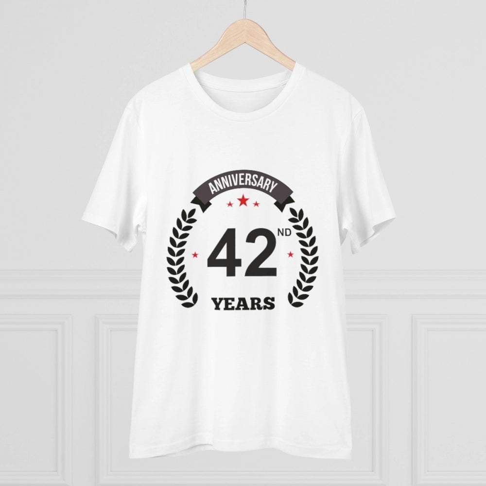 Men's PC Cotton 42nd Anniversary Printed T-Shirt