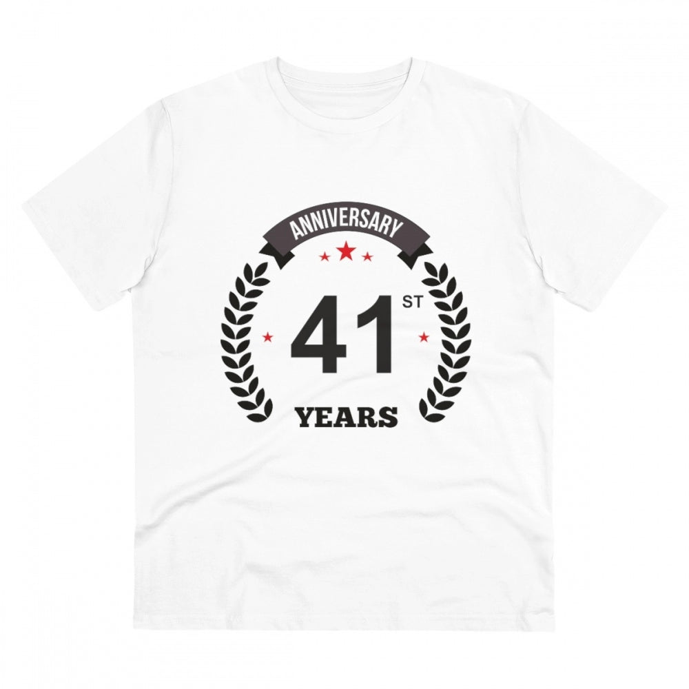Men's PC Cotton 41st Anniversary Printed T-Shirt
