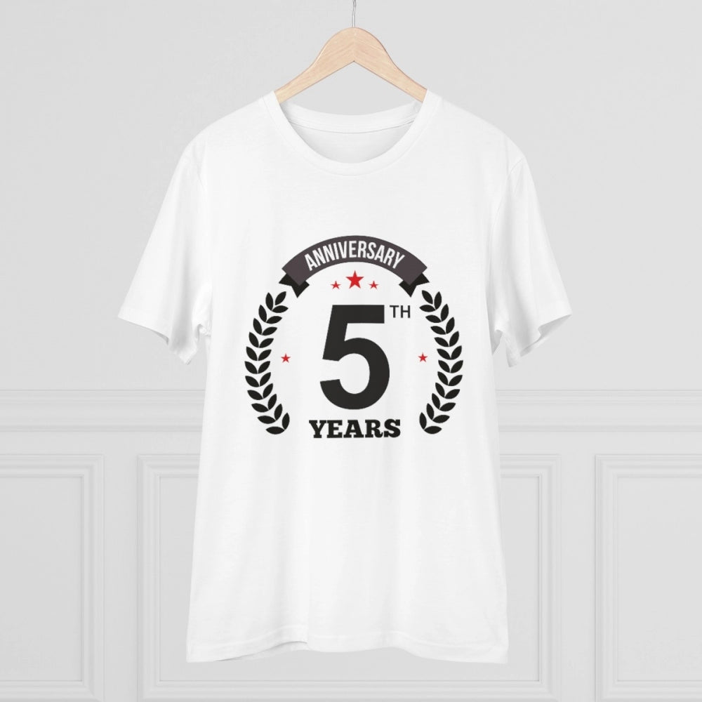 Men's PC Cotton 5th Anniversary Printed T-Shirt