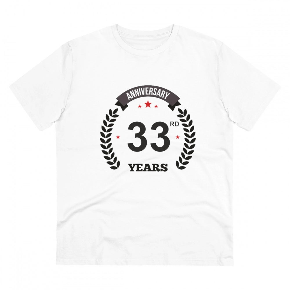 Men's PC Cotton 33rd Anniversary Printed T-Shirt