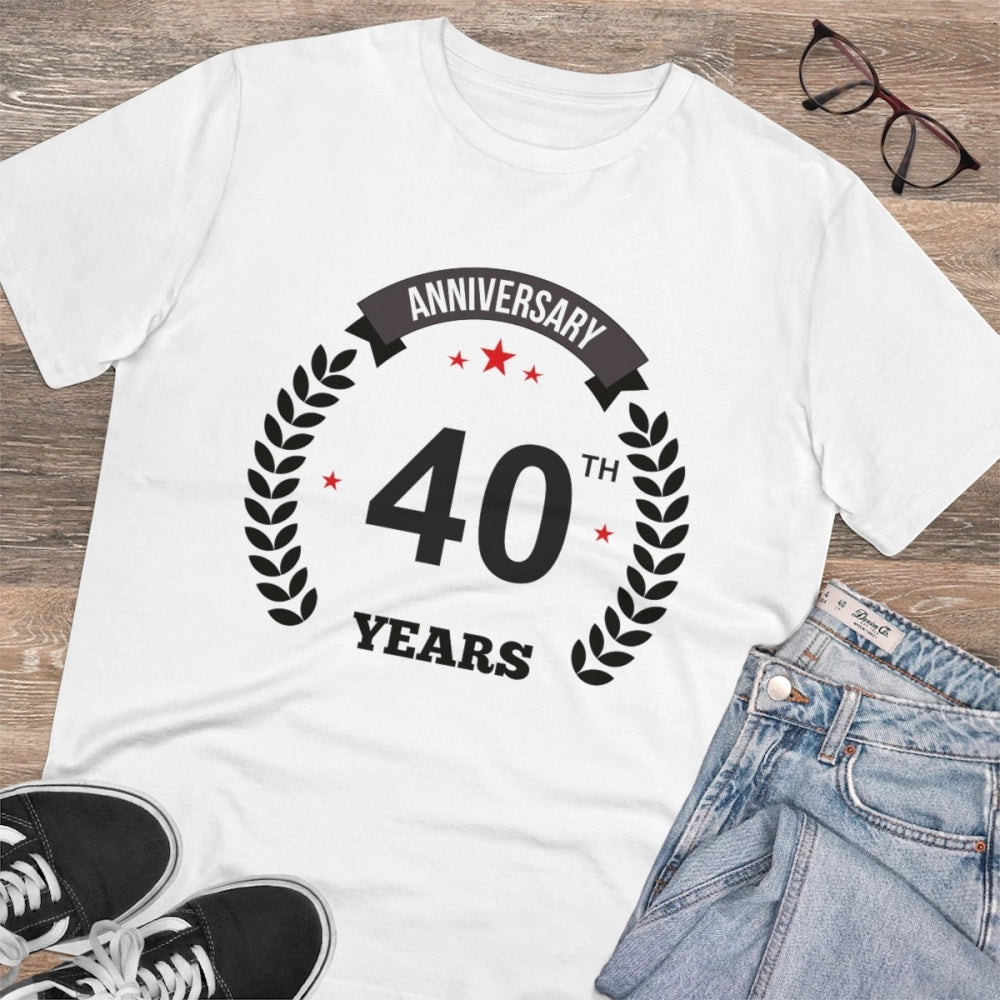 Men's PC Cotton 40th Anniversary Printed T-Shirt