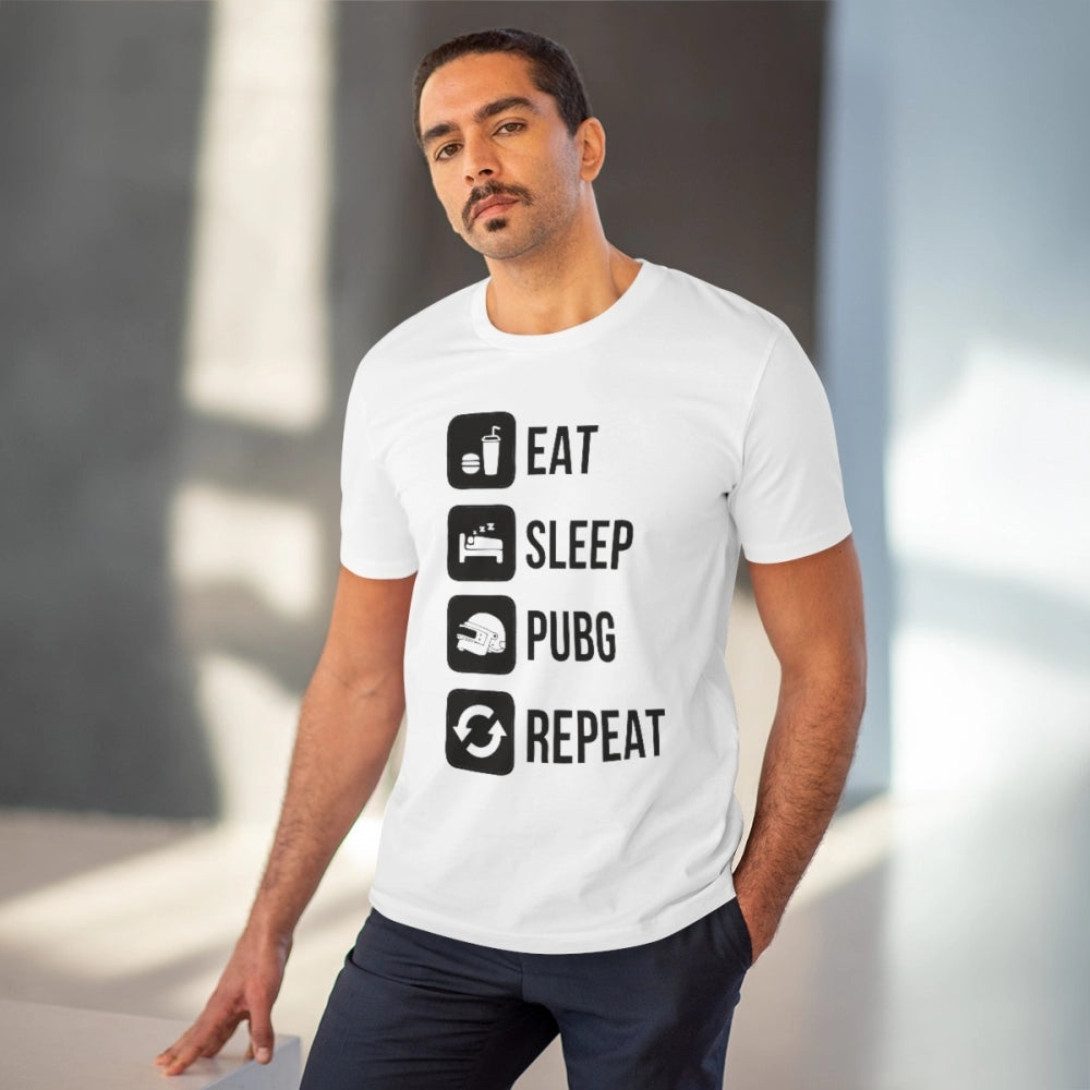 Men's PC Cotton Eat Sleep Pubg Repeat Printed T