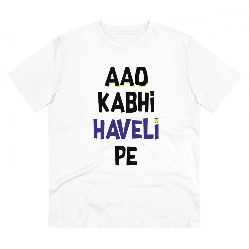 Men's PC Cotton Aao Kabhi Haveli Pe Printed T