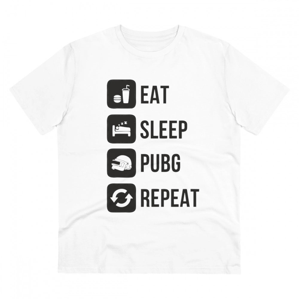 Men's PC Cotton Eat Sleep Pubg Repeat Printed T