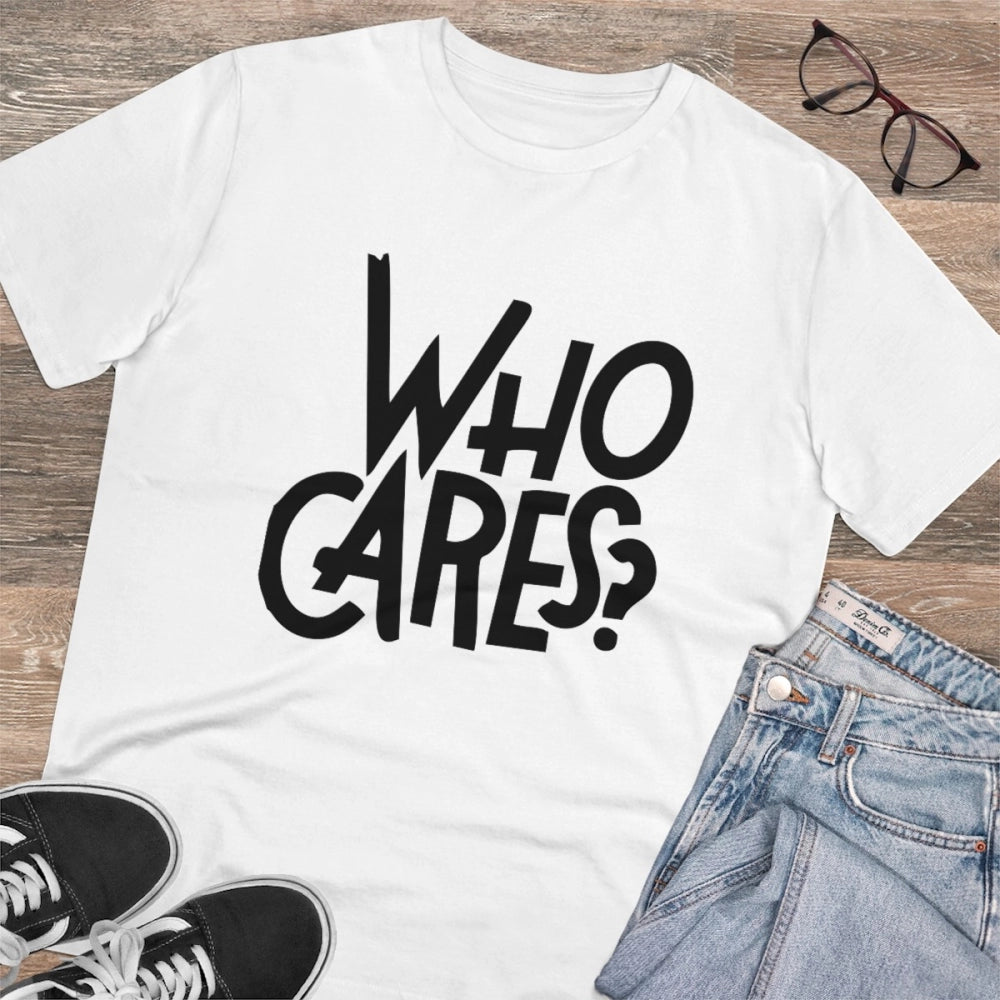 Men's PC Cotton Who Cares Printed T-Shirt