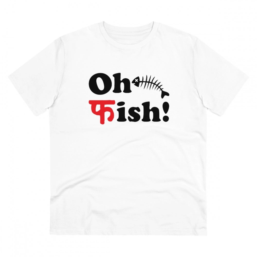 Men's PC Cotton Oh Fish Printed T-Shirt