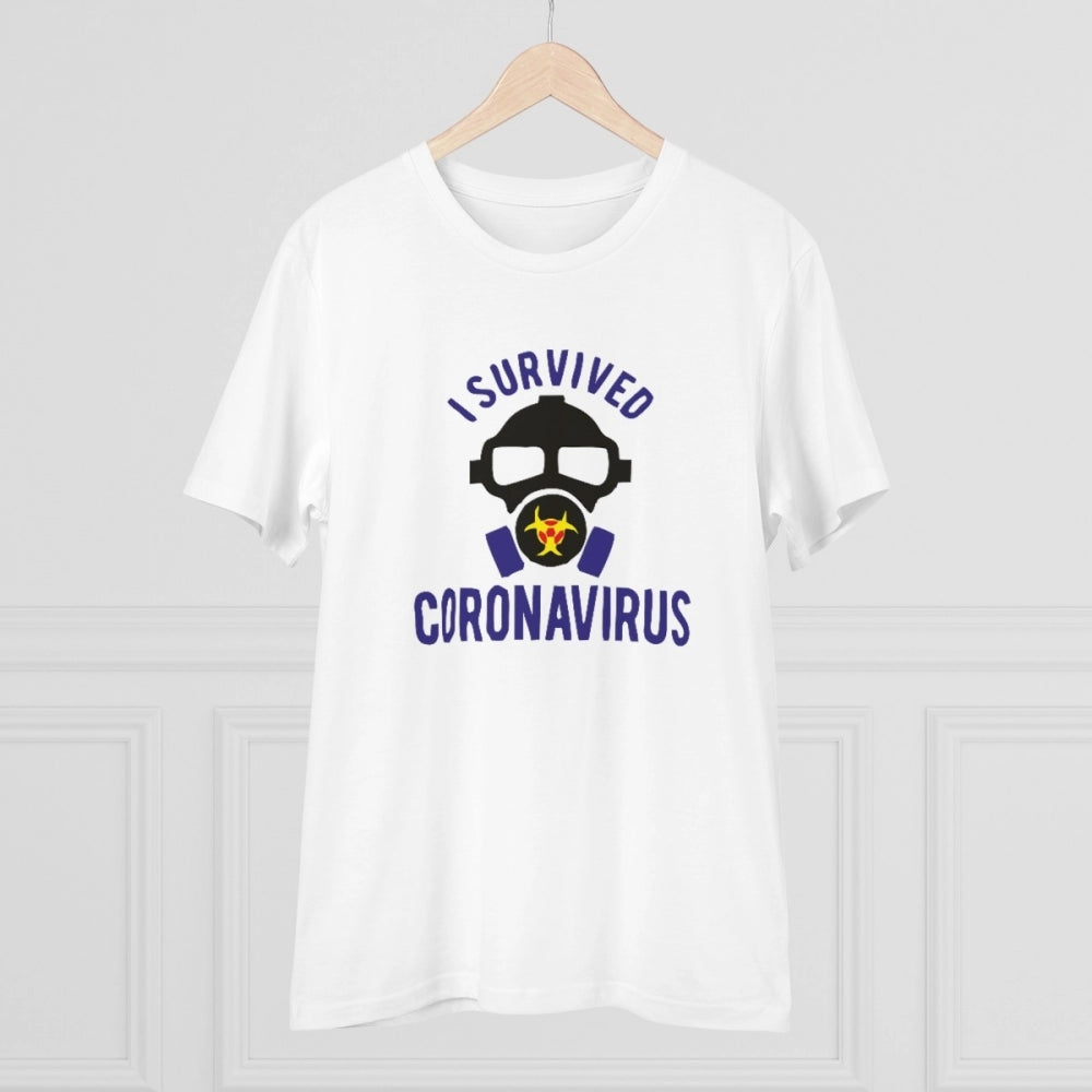 Men's PC Cotton I Survived Coronavirus Printed T-Shirt