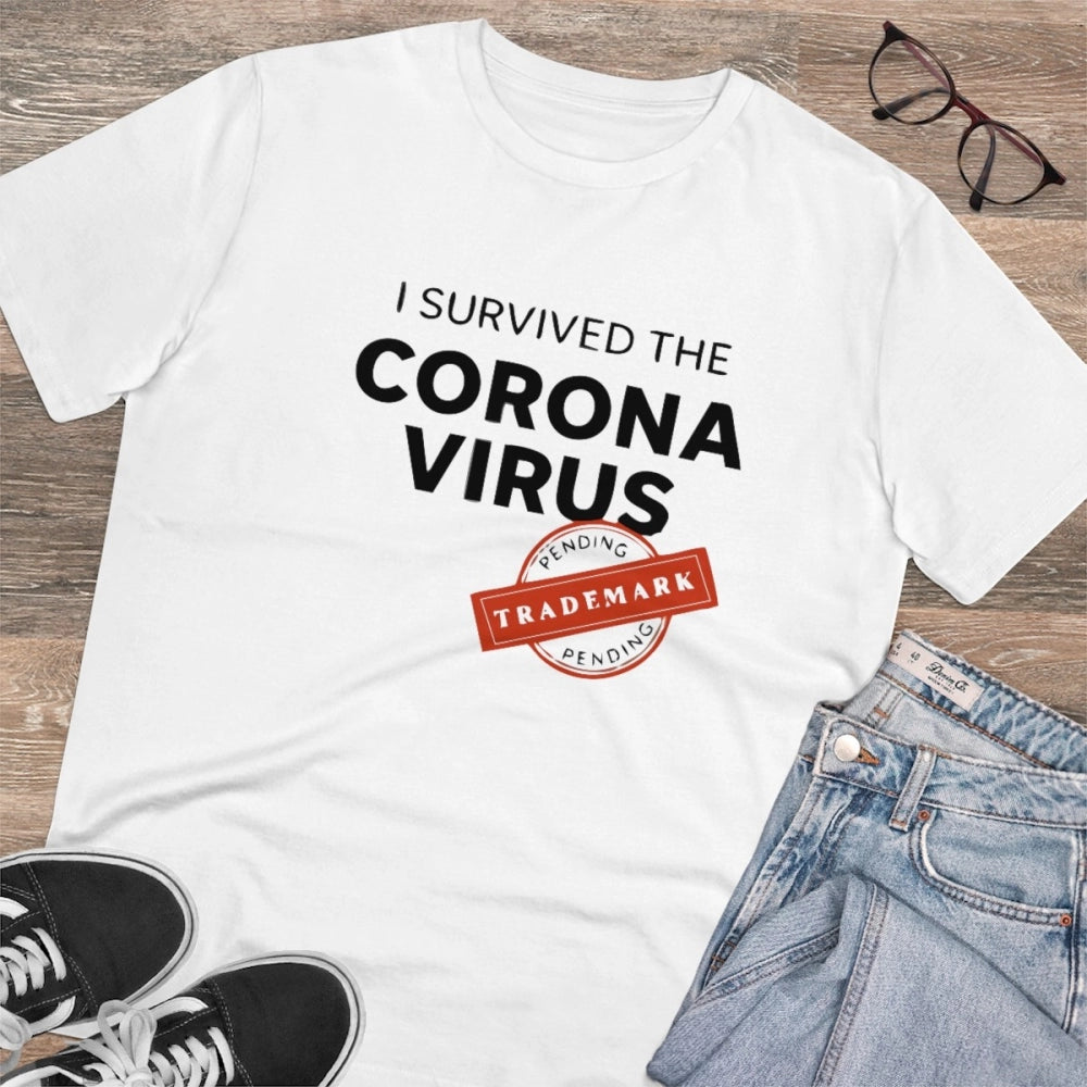 Men's PC Cotton I Survived Corona Virus Printed T