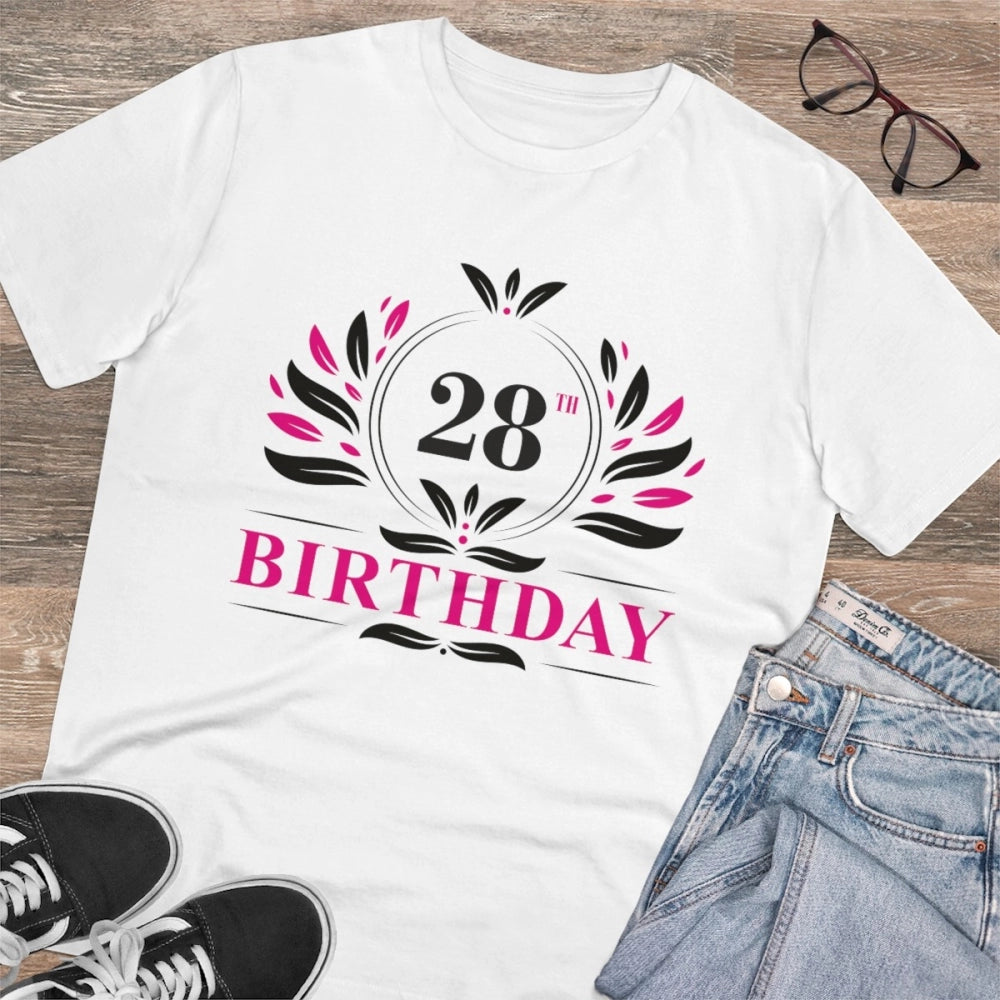 Men's PC Cotton 28th Birthday Printed T-Shirt