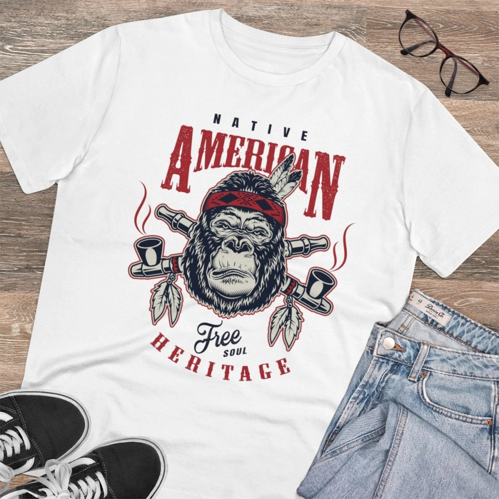 Men's PC Cotton Gorila Desing Printed T-Shirt · 46_L