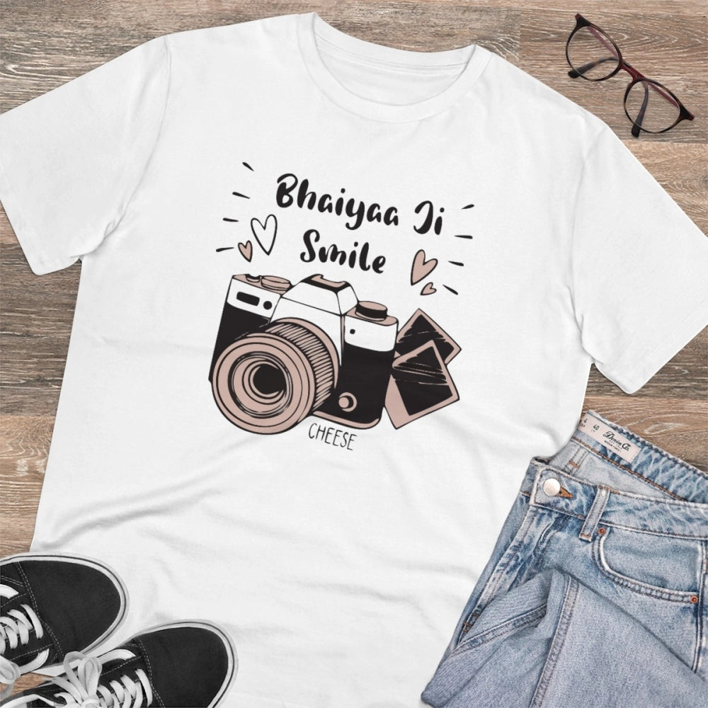 Men's PC Cotton Bhaiya Ji Smile Printed T-Shirt