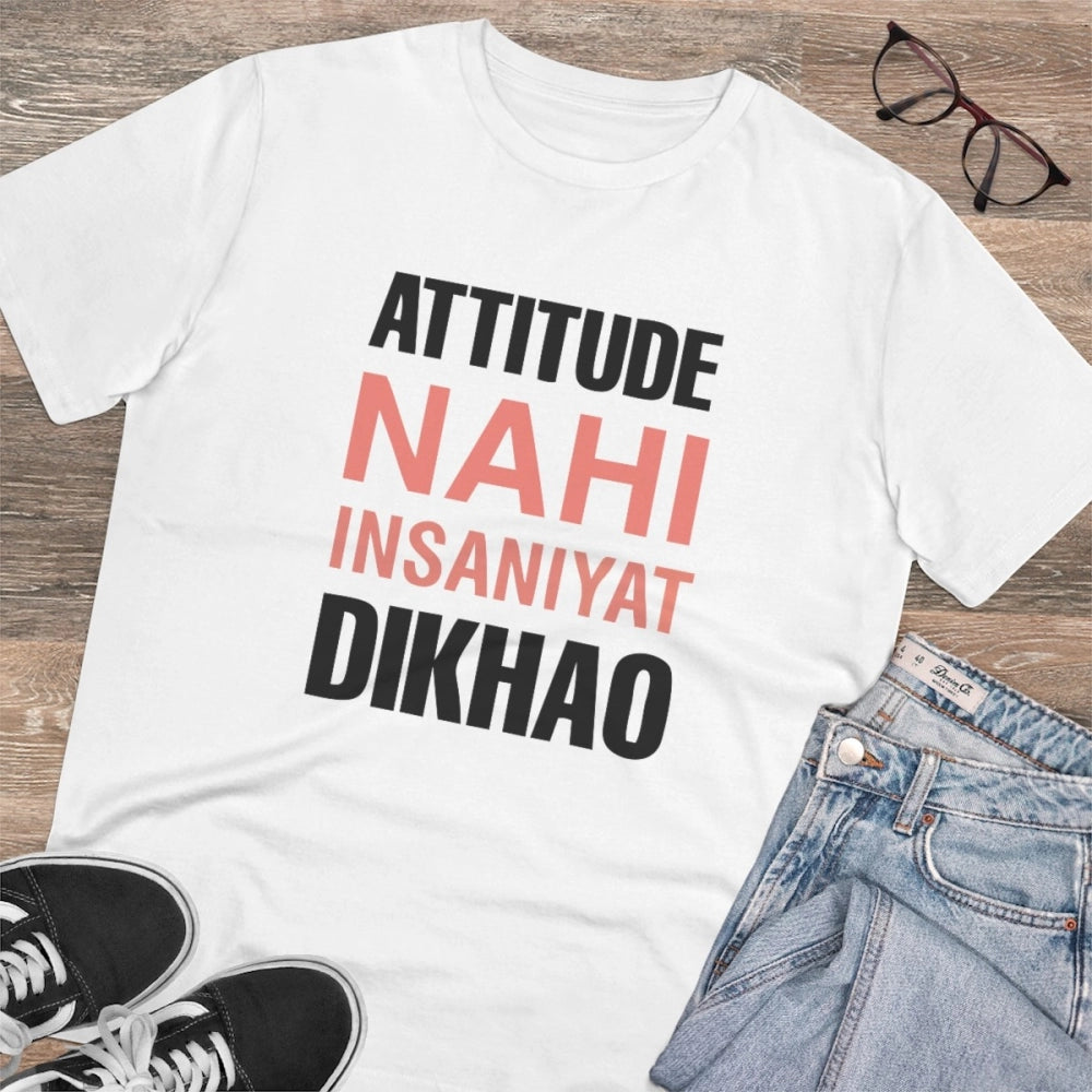 Men's PC Cotton Attitude Nahi Insaniyat Dikhao Printed T