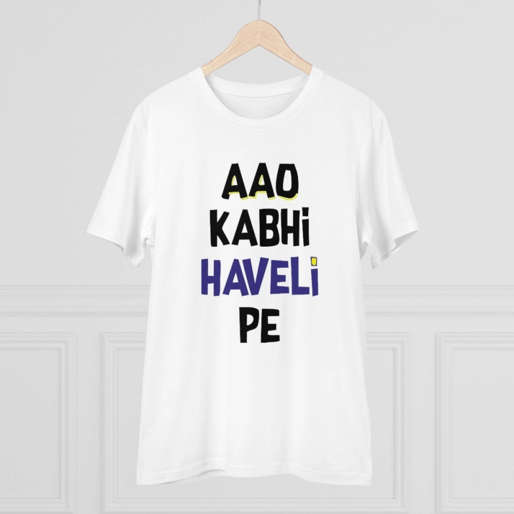 Men's PC Cotton Aao Kabhi Haveli Pe Printed T