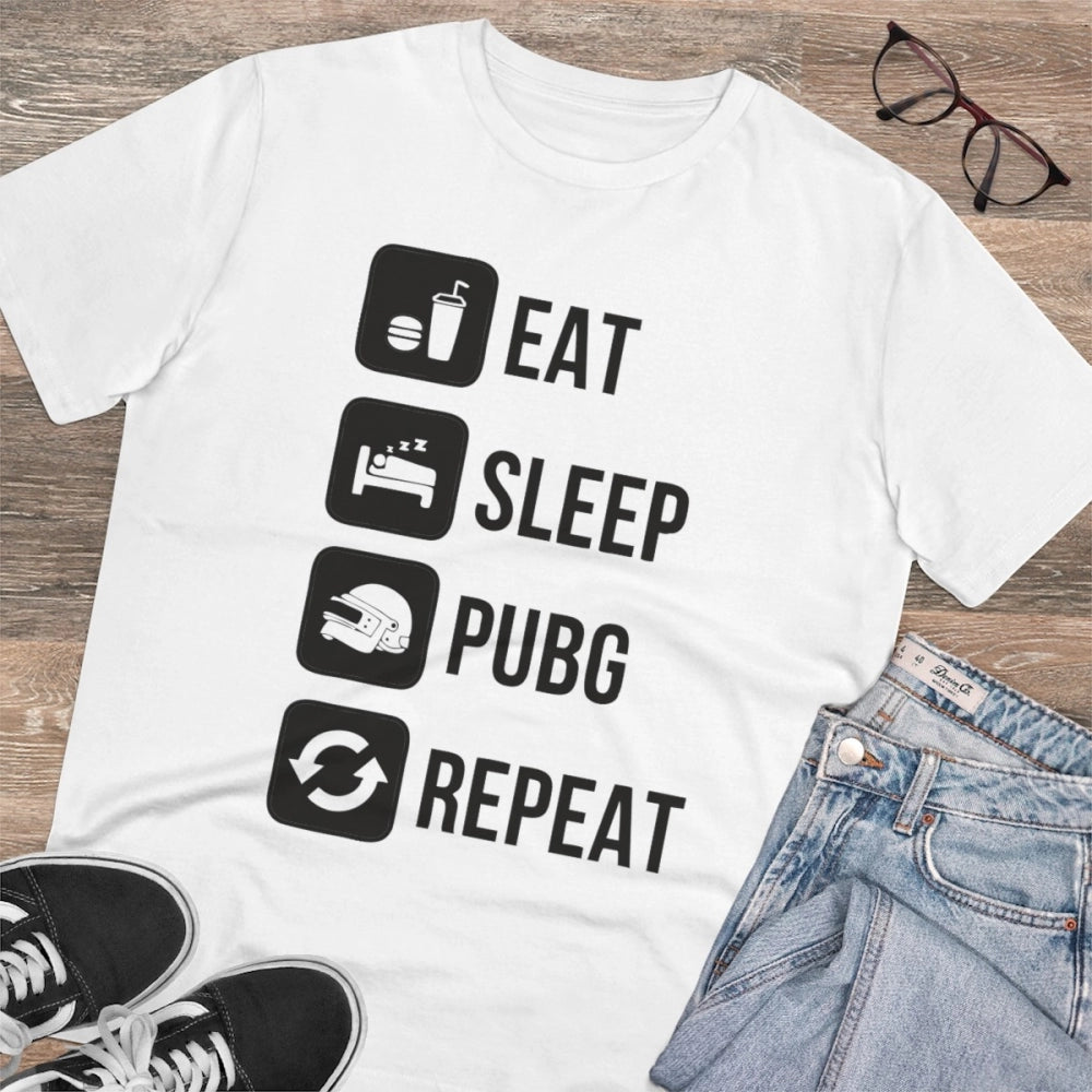 Men's PC Cotton Eat Sleep Pubg Repeat Printed T