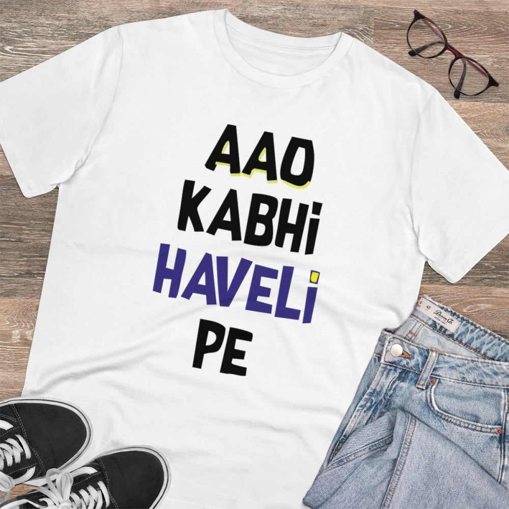 Men's PC Cotton Aao Kabhi Haveli Pe Printed T