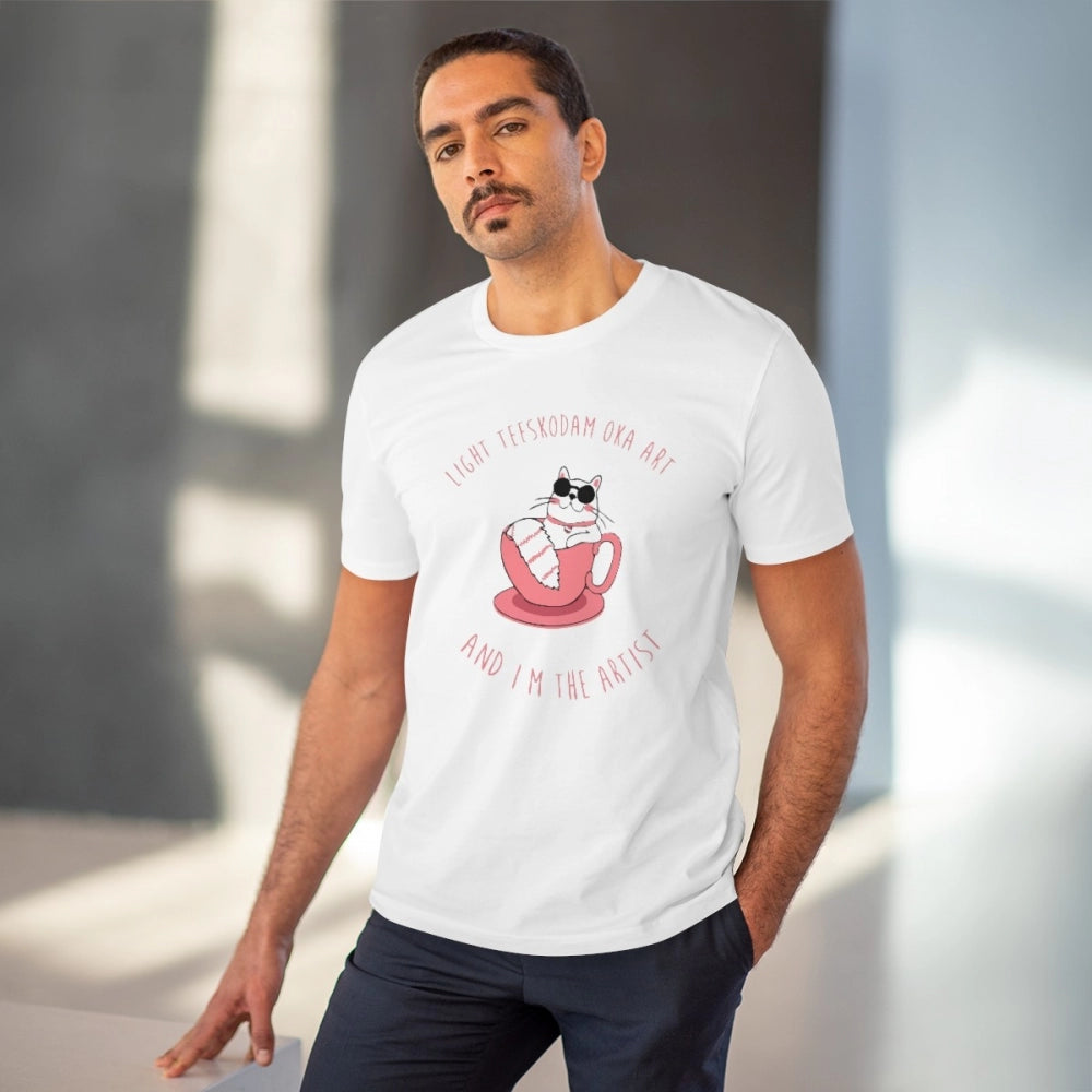 Men's PC Cotton Telugu Desing Printed T-Shirt · 72_L