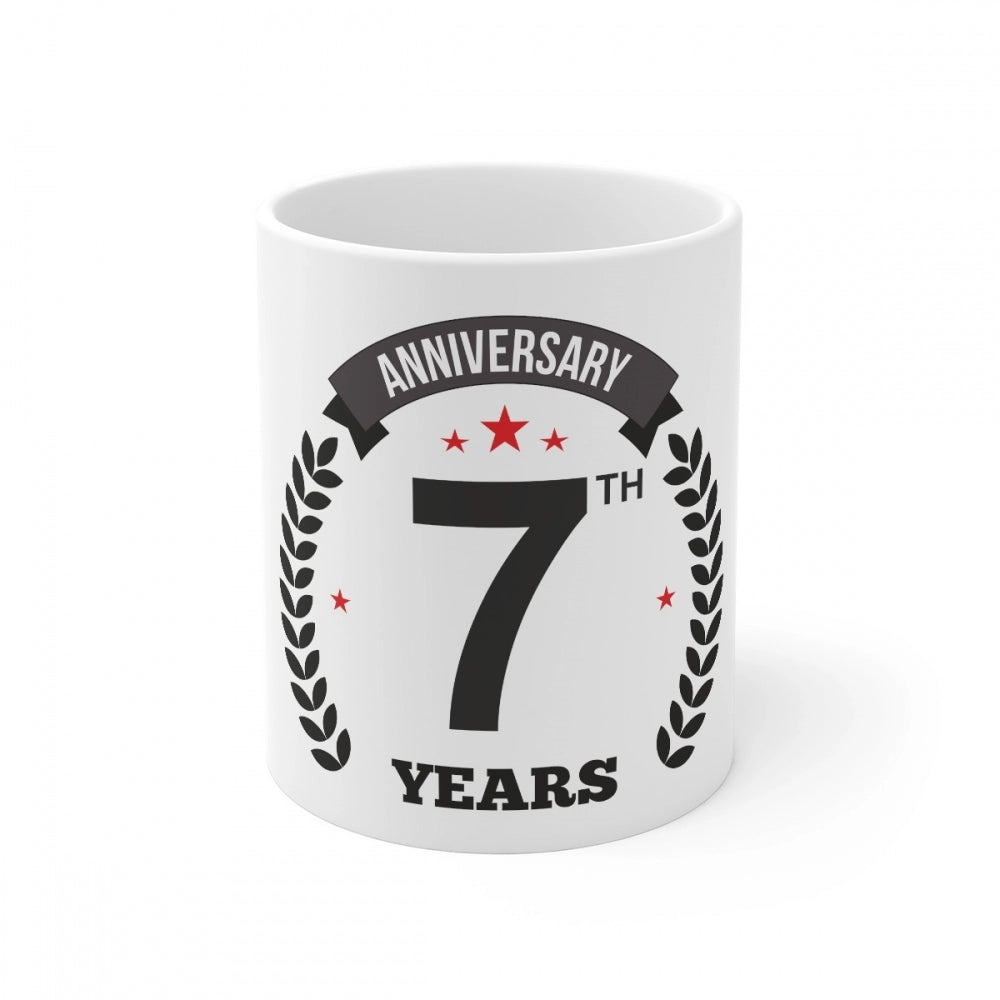 Ceramic 7th Anniversary Printed Coffee Mug